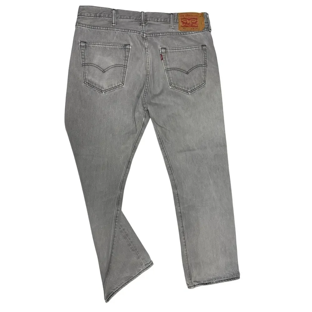 Gray Levi's 501 Men's Jeans 38x30 Straight Leg Button Fly Denim Pants